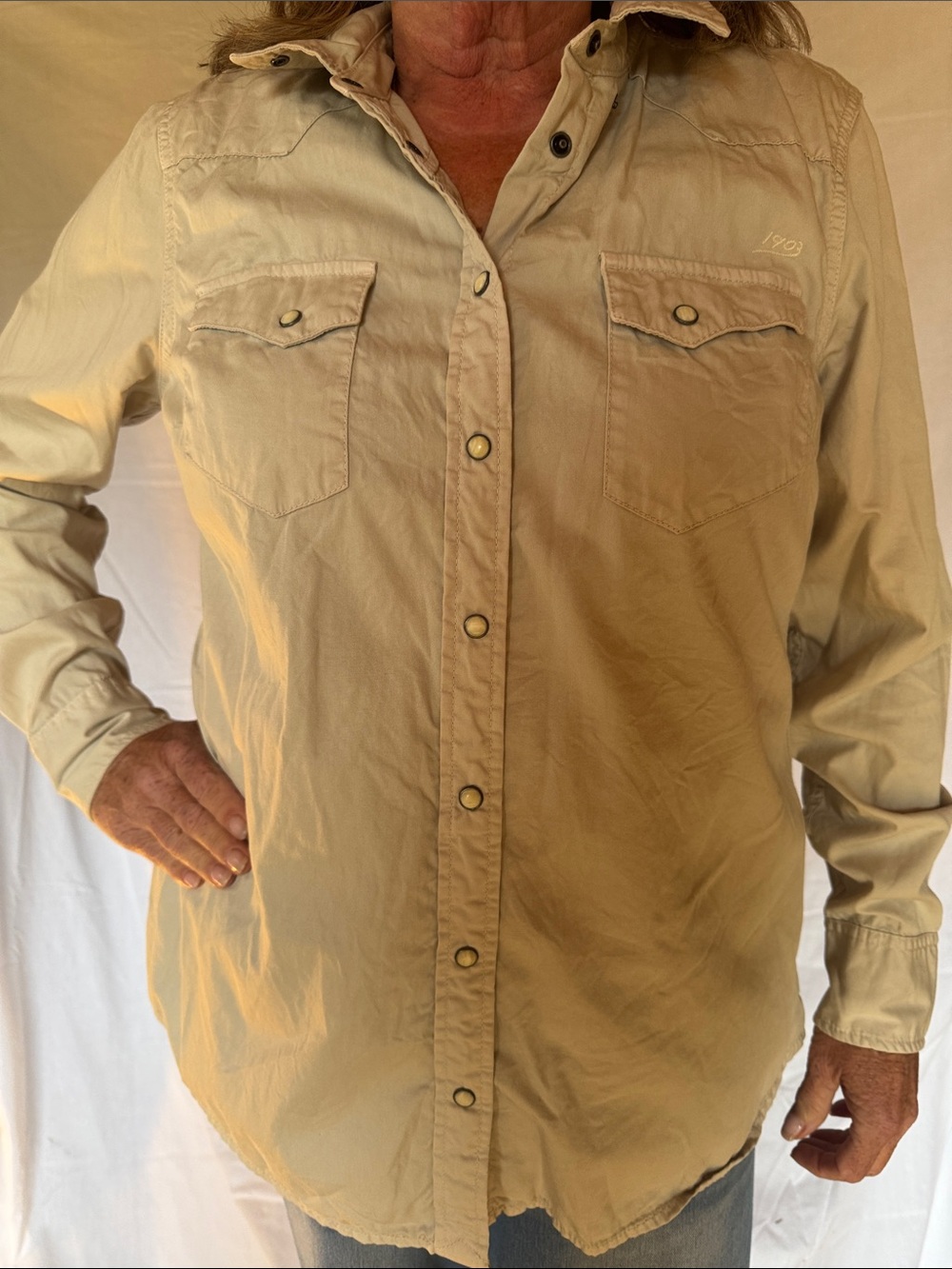 Harley-Davidson Beige Button-Front Women's Shirt